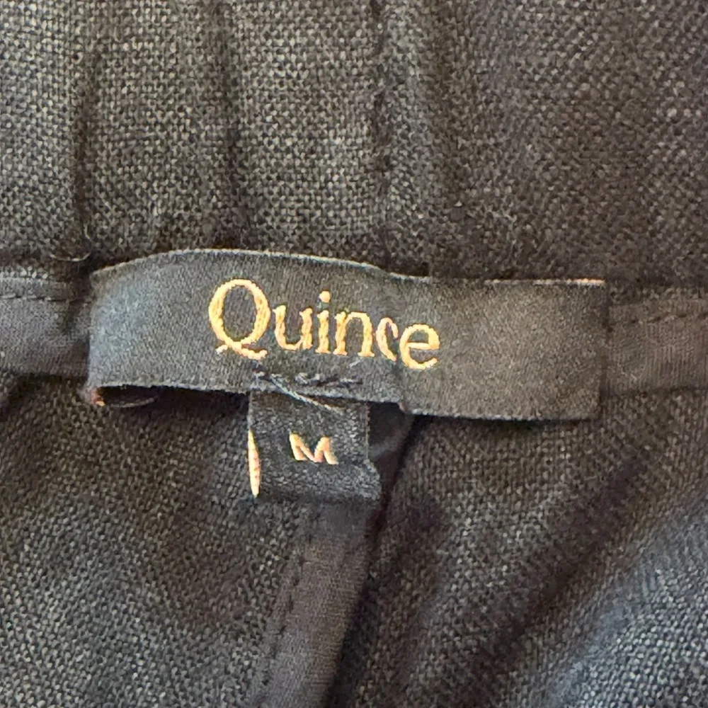 Quince 100% European Linen Wide Leg Pants Breathable Resortwear Black Med EUC